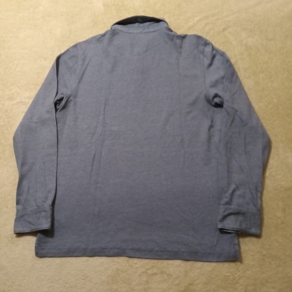 Travis Mathew Men's Long Sleeve Golf Polo Shirt Houndstooth Medium Blue - Picture 2 of 6